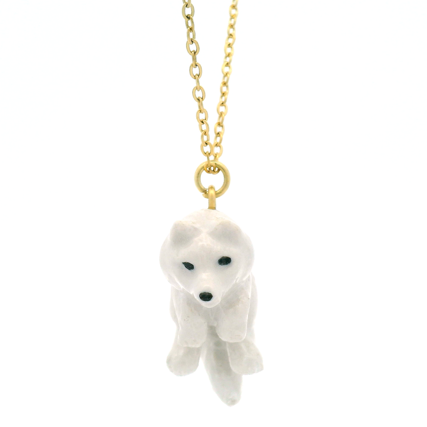 Porcelain White Polar Fox Pendant