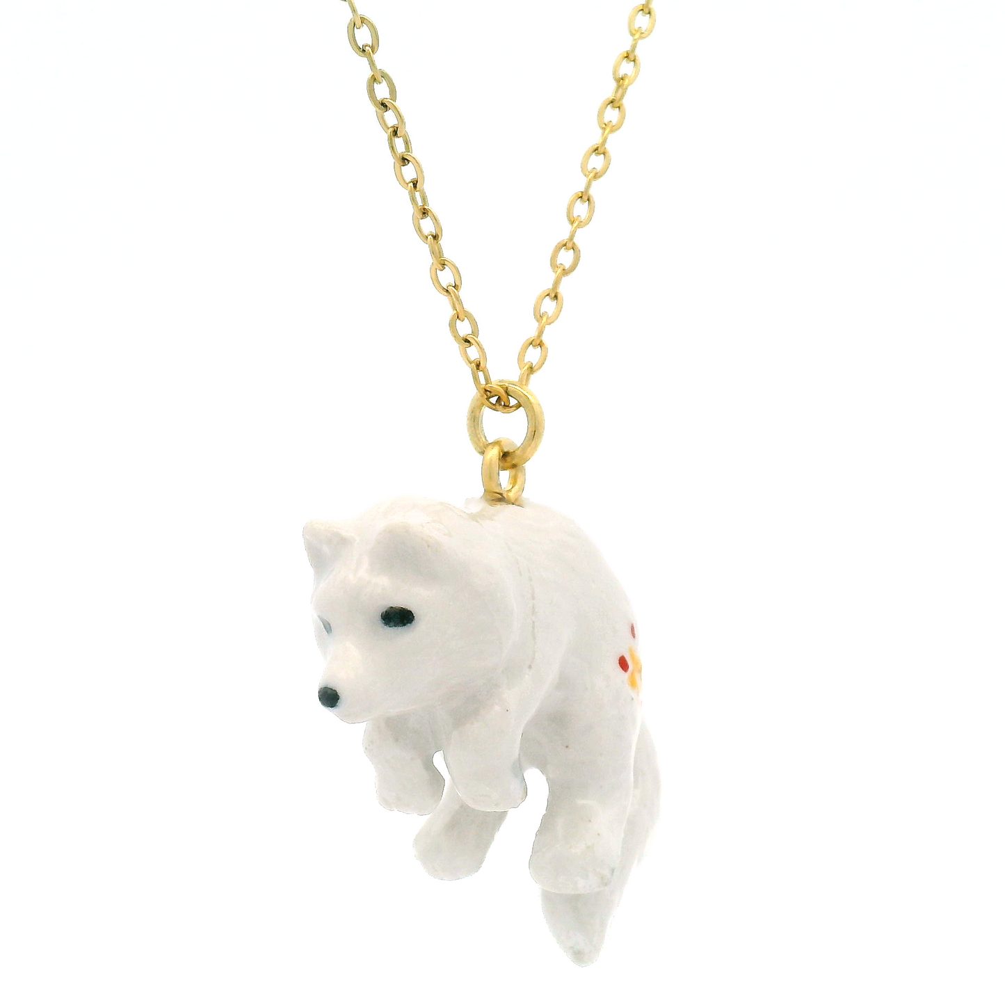 Porcelain White Polar Fox Pendant