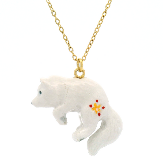 Porcelain White Polar Fox Pendant