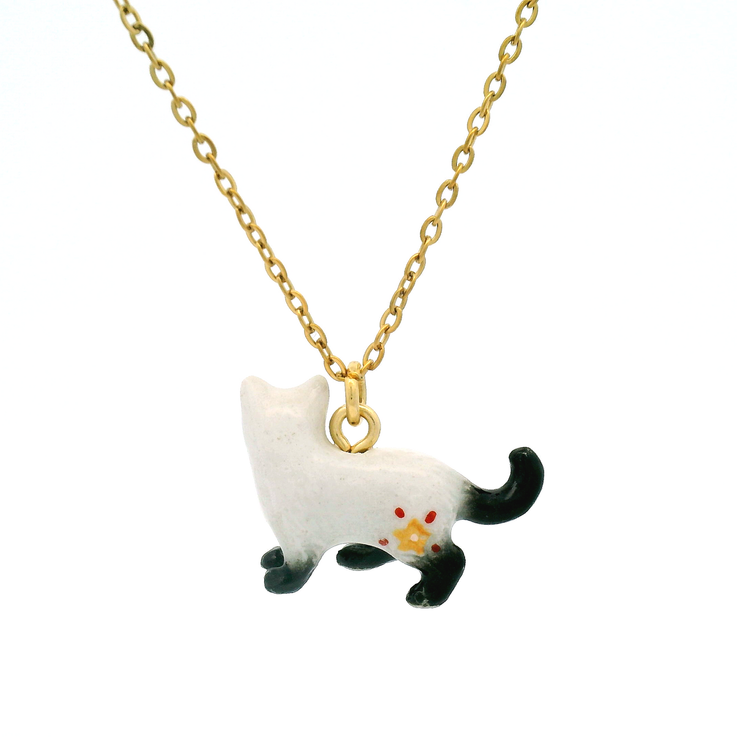 Porcelain Siamese Cat Pendant