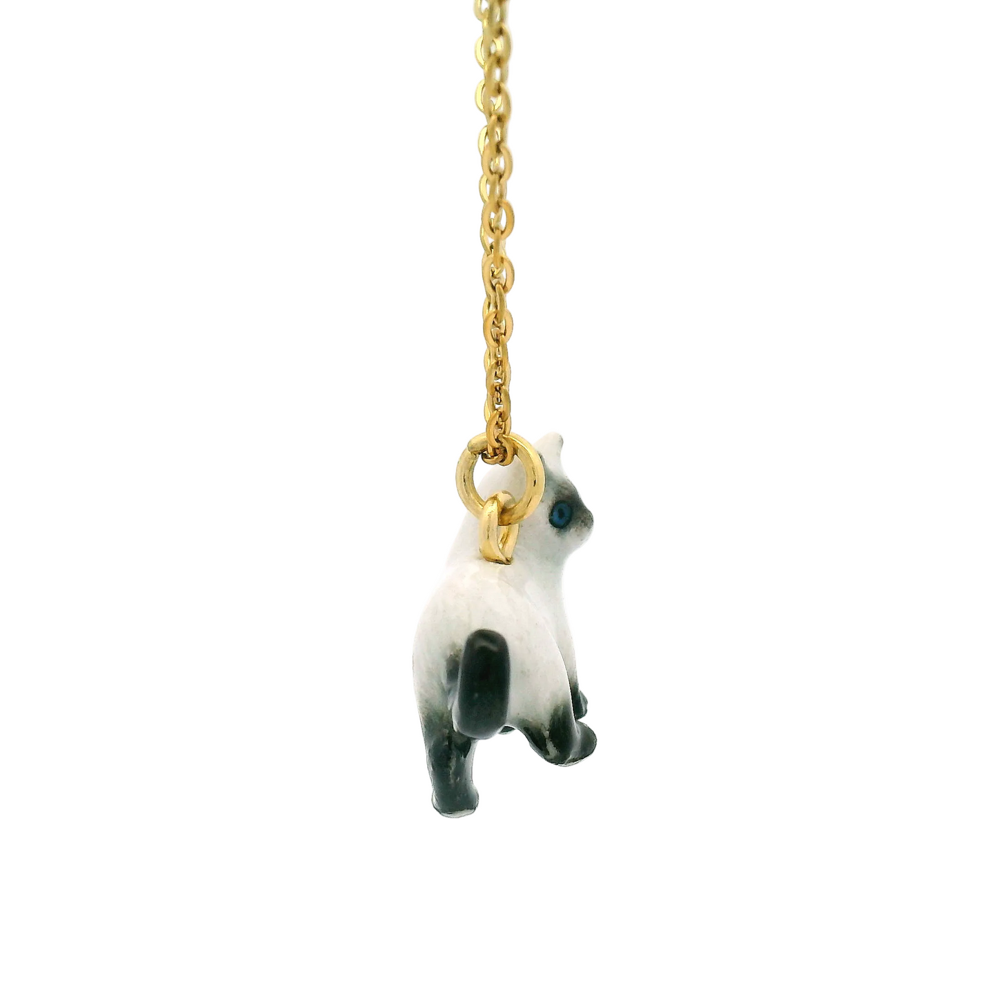 Porcelain Siamese Cat Pendant