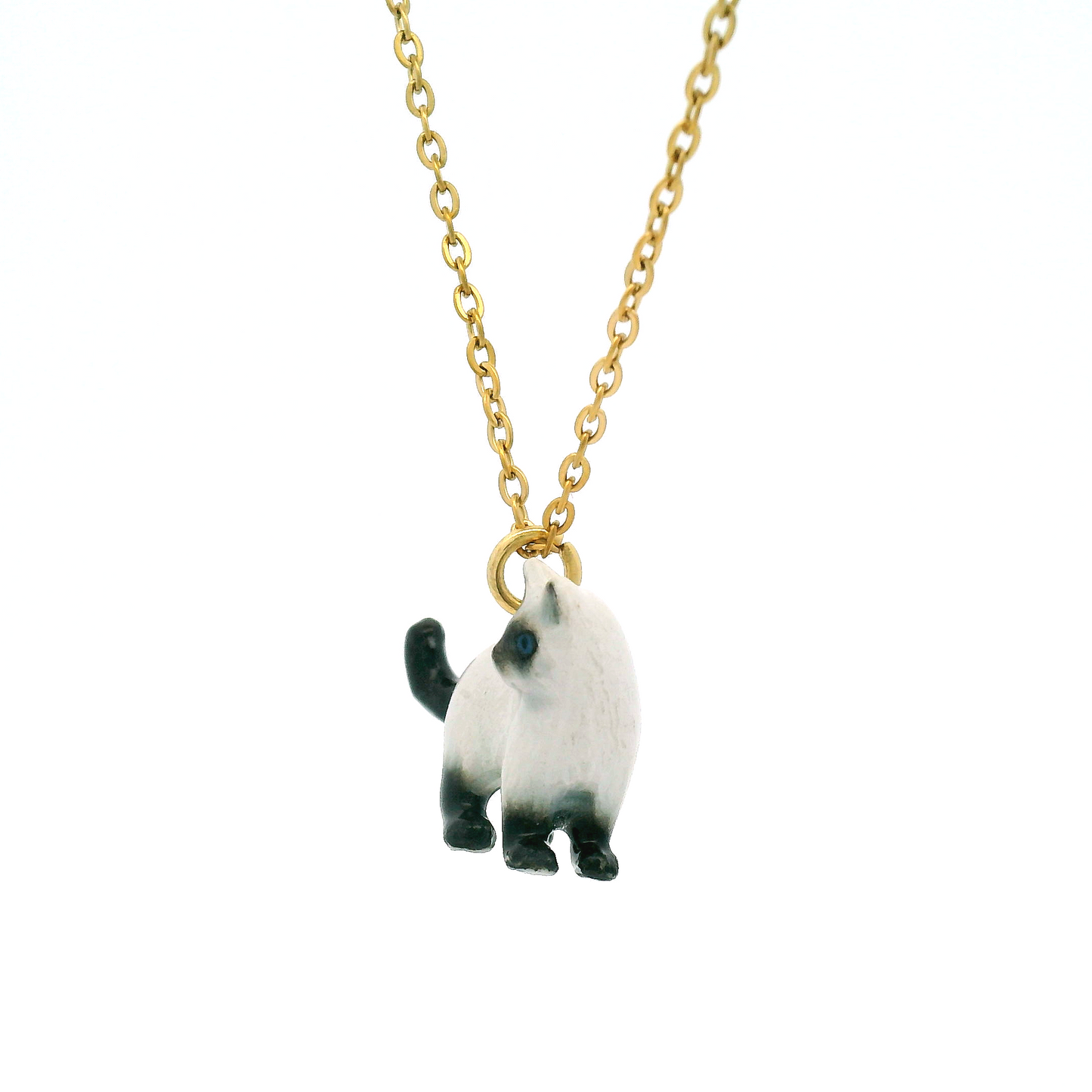 Porcelain Siamese Cat Pendant