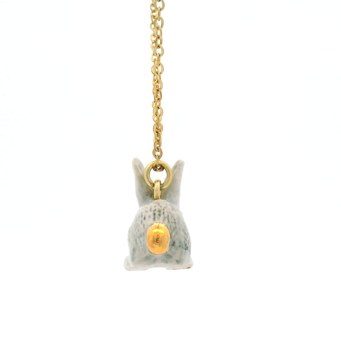 Porcelain Goldentail Rabbit Pendant