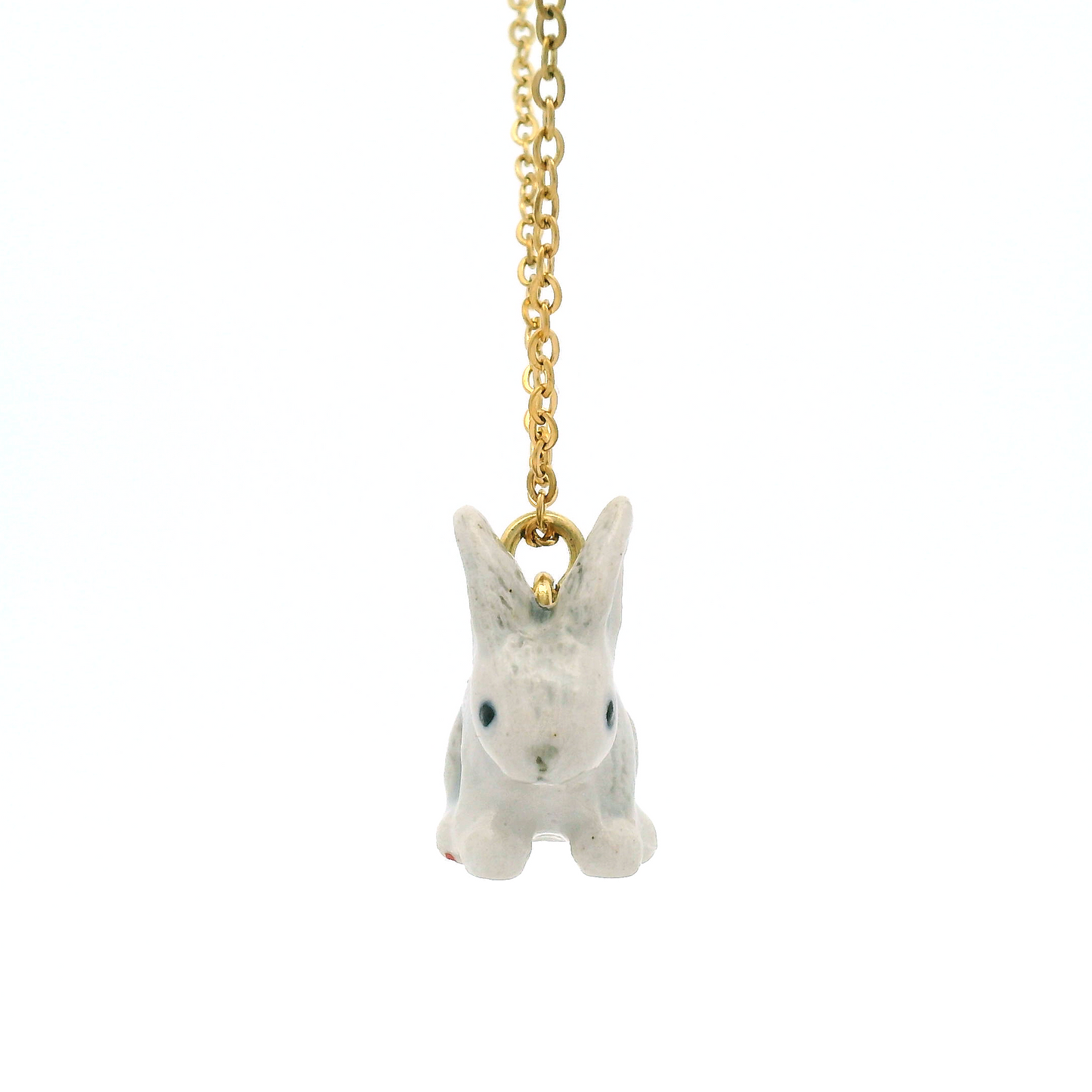 Porcelain Goldentail Rabbit Pendant