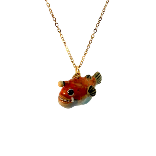 Porcelain Angler Fish Pendant
