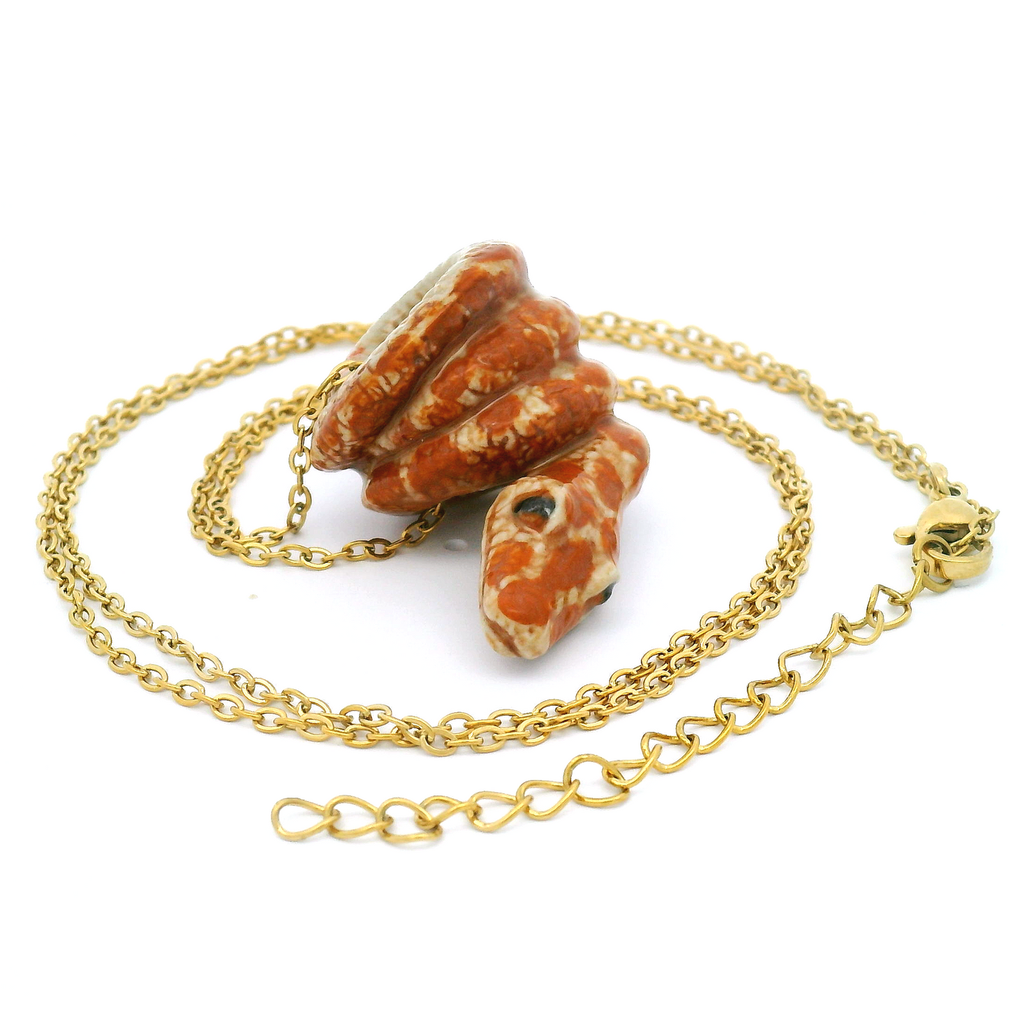 Porcelain Python Snake Pendant