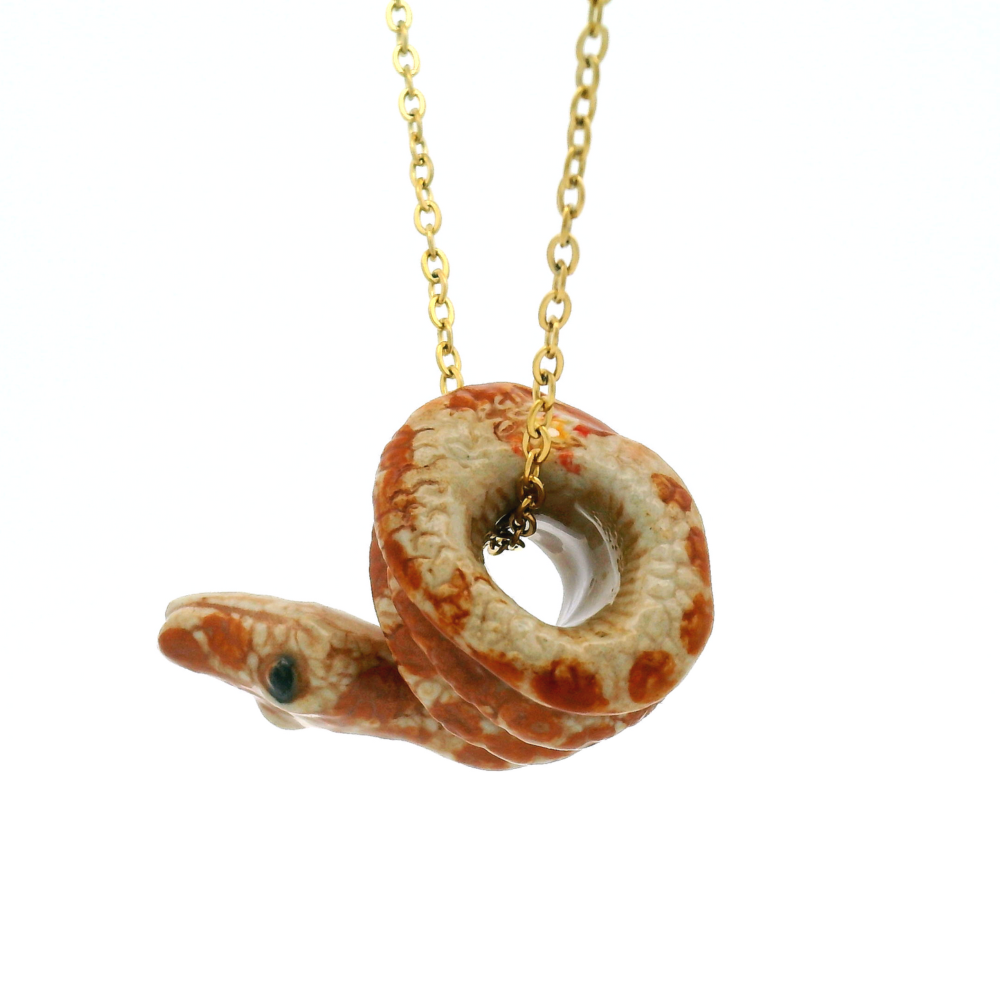 Porcelain Python Snake Pendant