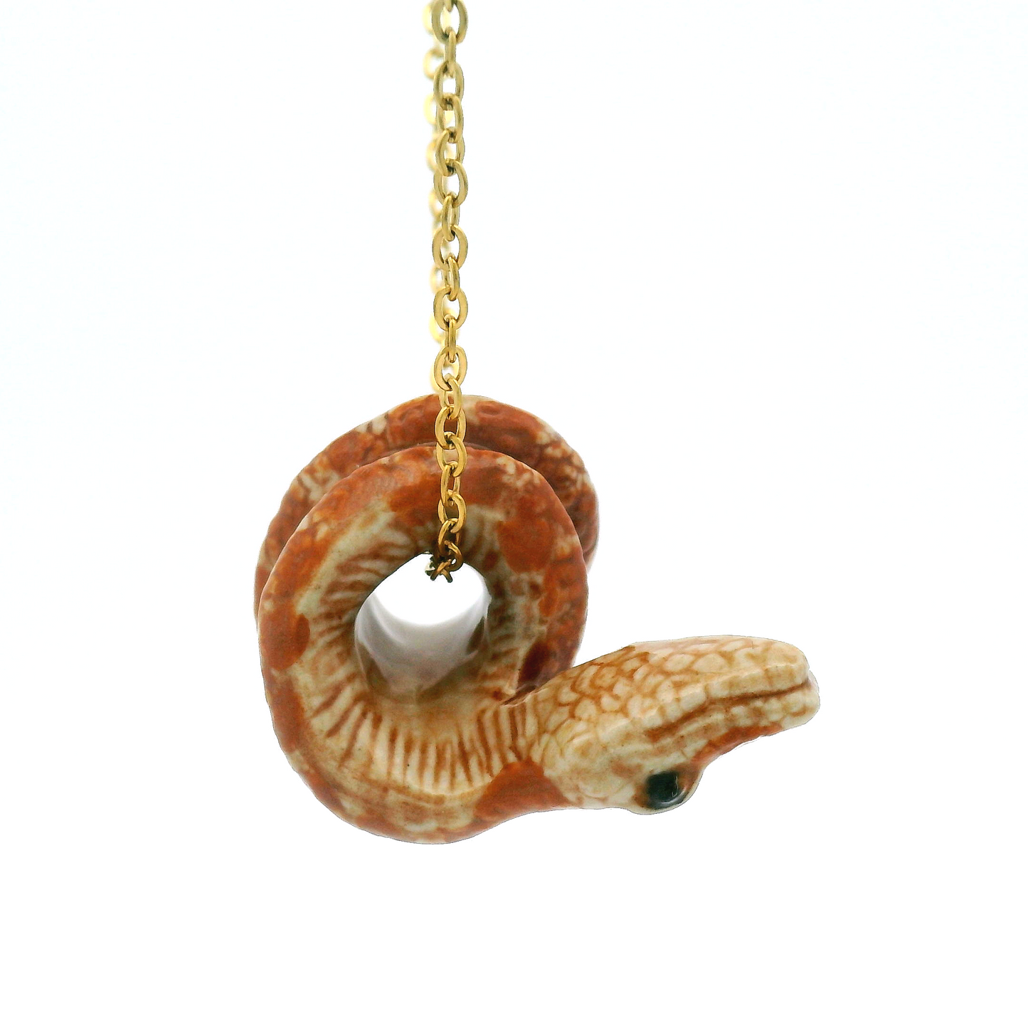 Porcelain Python Snake Pendant