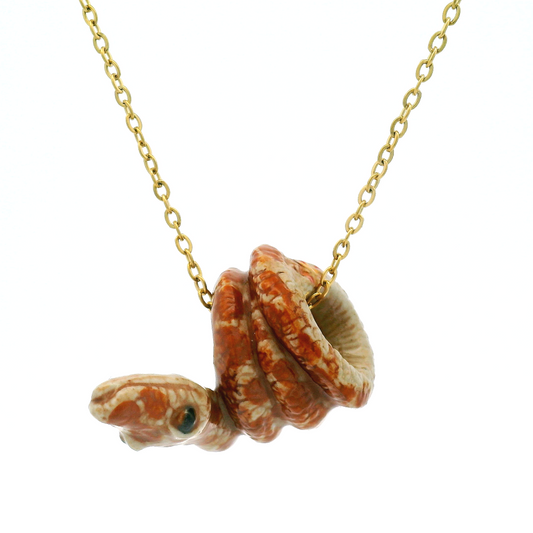 Porcelain Python Snake Pendant