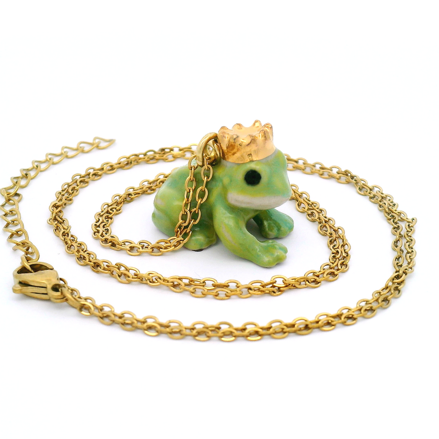 Porcelain Frog Prince Pendant