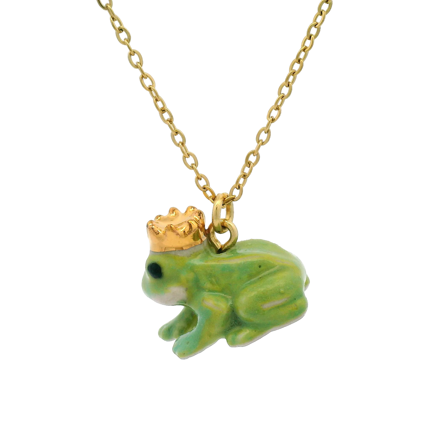 Porcelain Frog Prince Pendant
