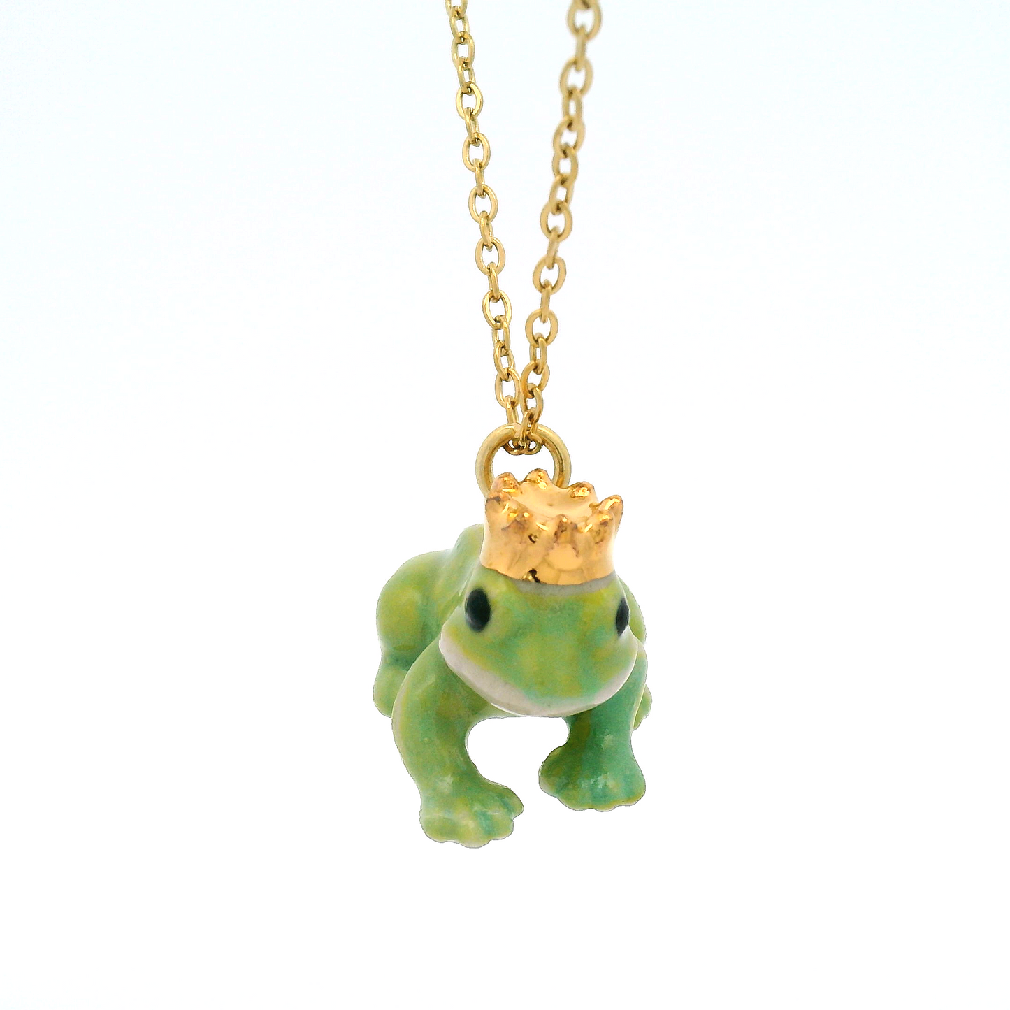 Porcelain Frog Prince Pendant