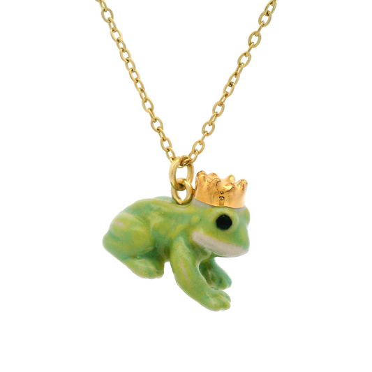 Porcelain Frog Prince Pendant