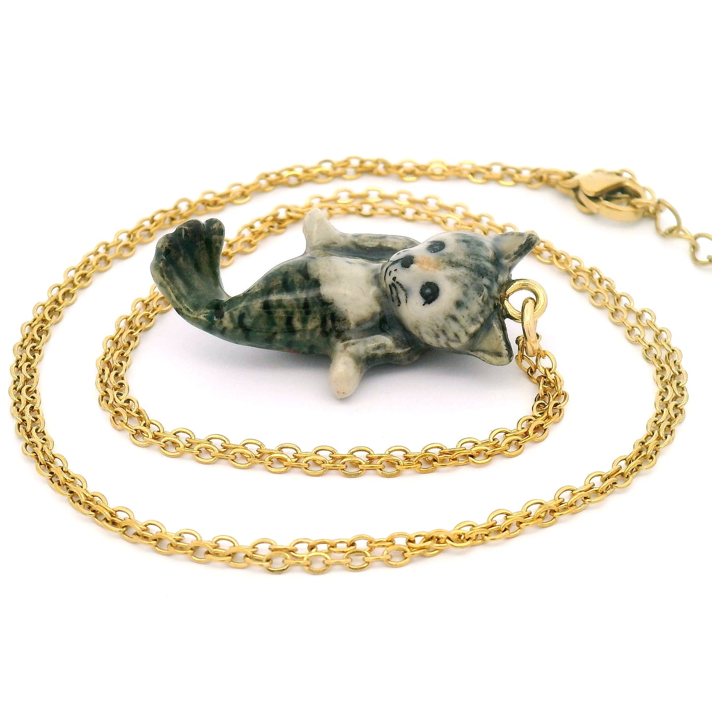 Porcelain Cat-Fish Pendant
