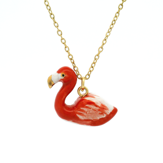 Porcelain Flamingo Pendant