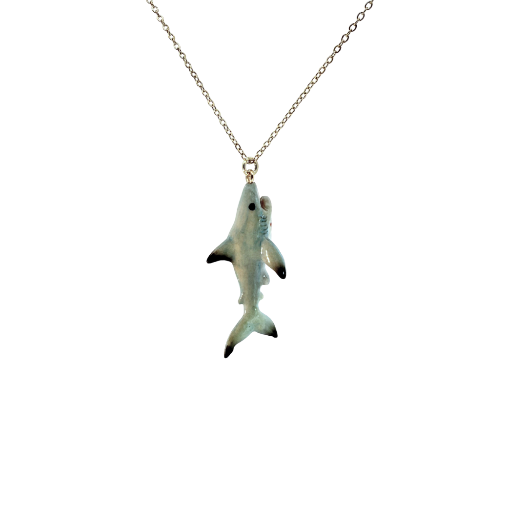 Porcelain Shark Pendant