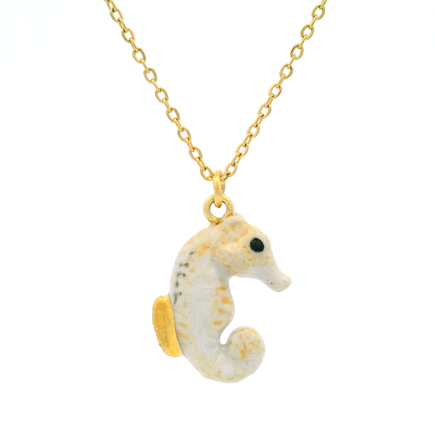 Porcelain Arctic Seahorse Pendant