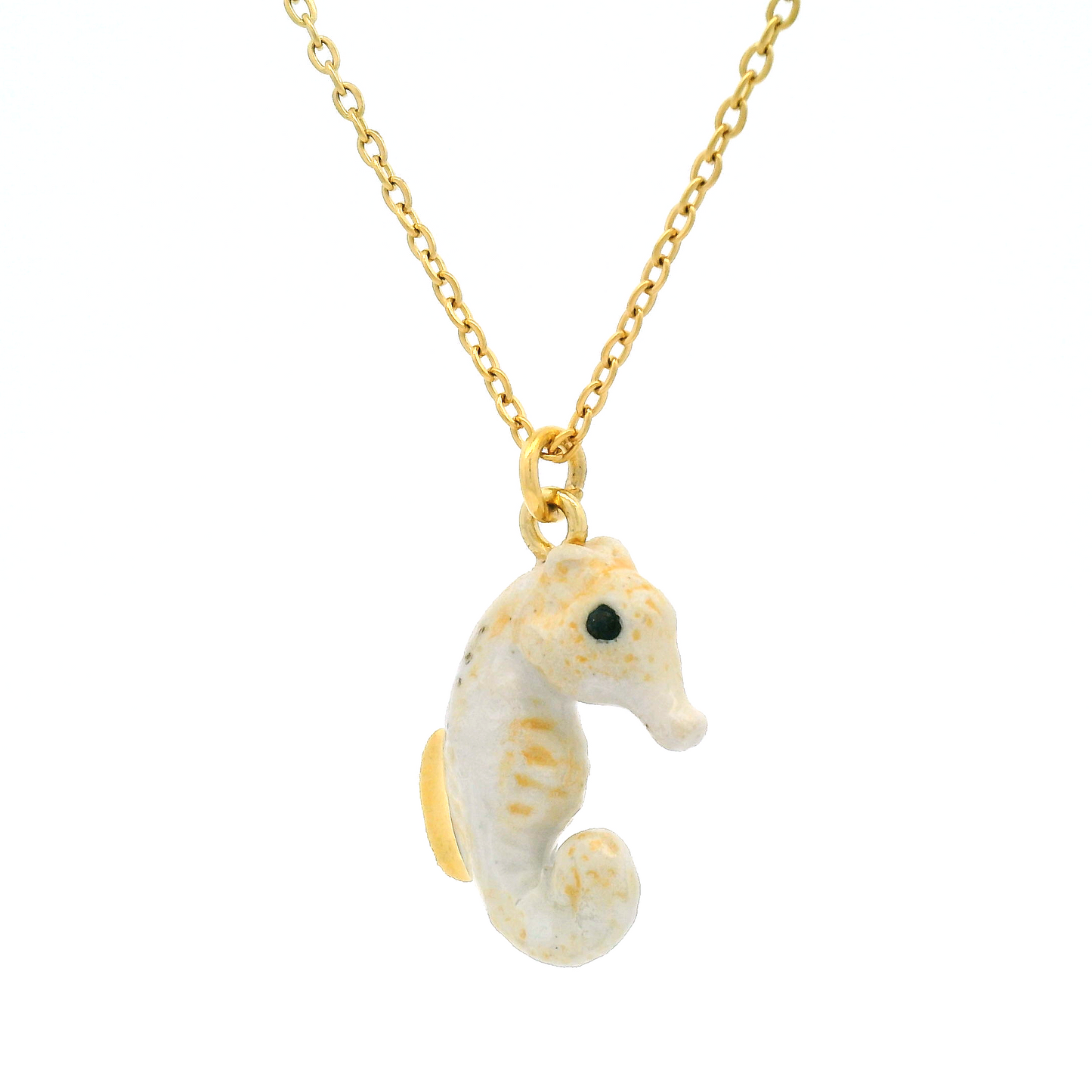 Porcelain Arctic Seahorse Pendant