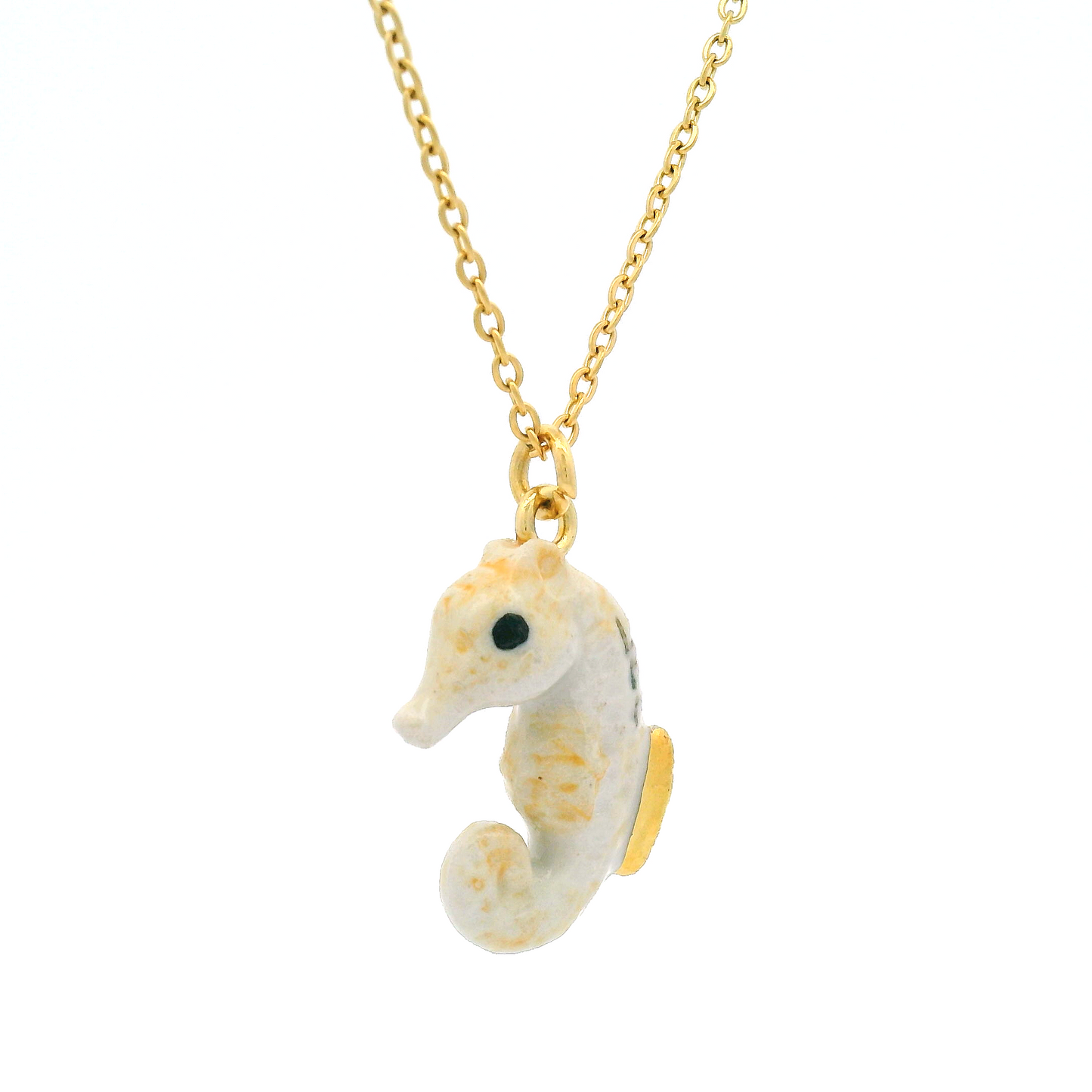Porcelain Arctic Seahorse Pendant