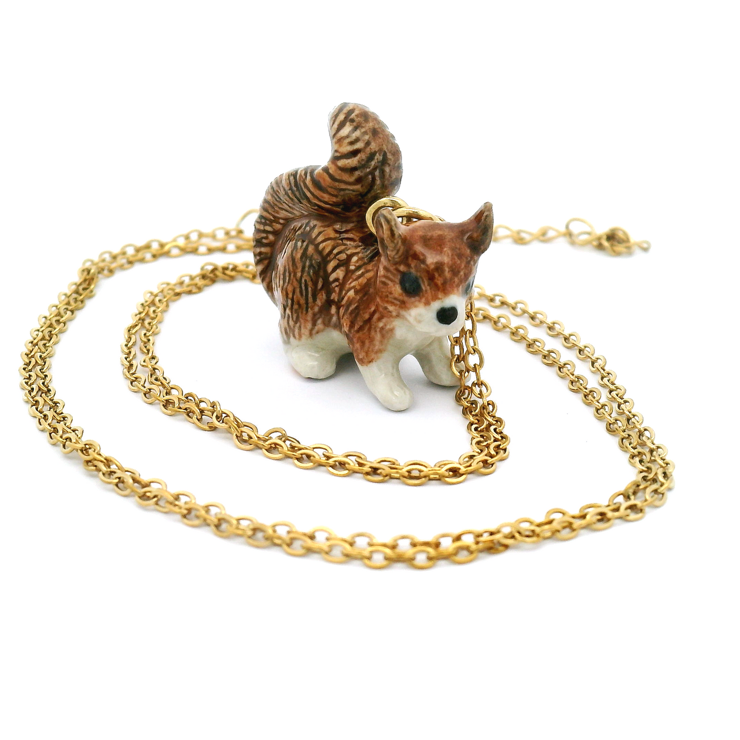 Porcelain Squirrel Pendant