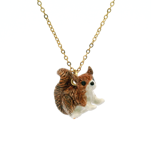 Porcelain Squirrel Pendant