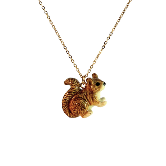 Porcelain Squirrel Pendant