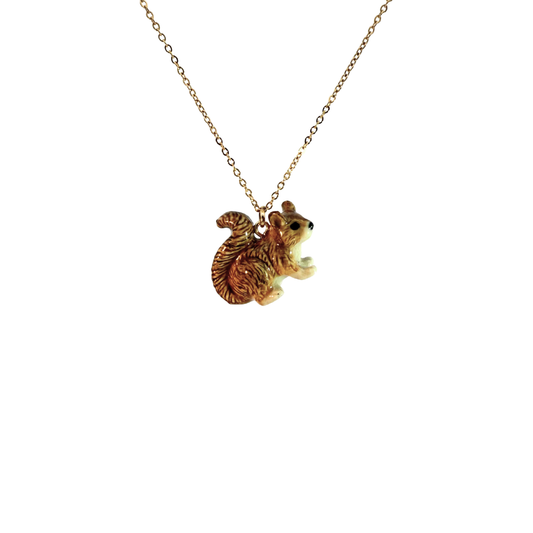 Porcelain Squirrel Pendant