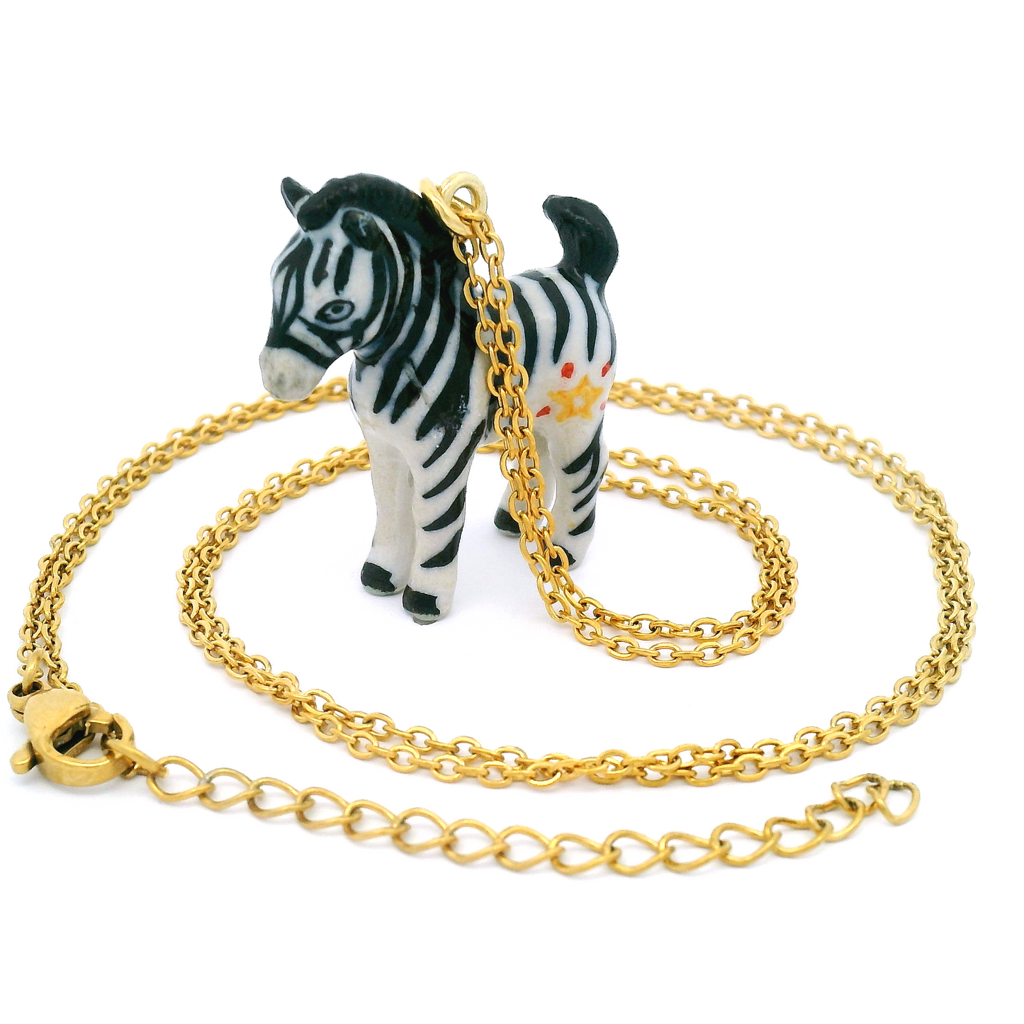 Porcelain Zebra Pendant