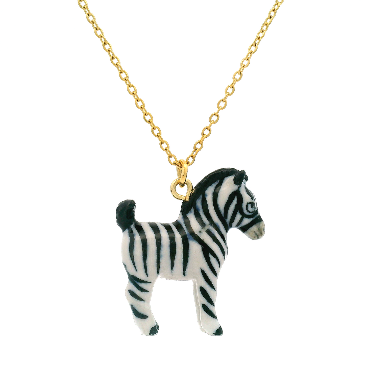 Porcelain Zebra Pendant