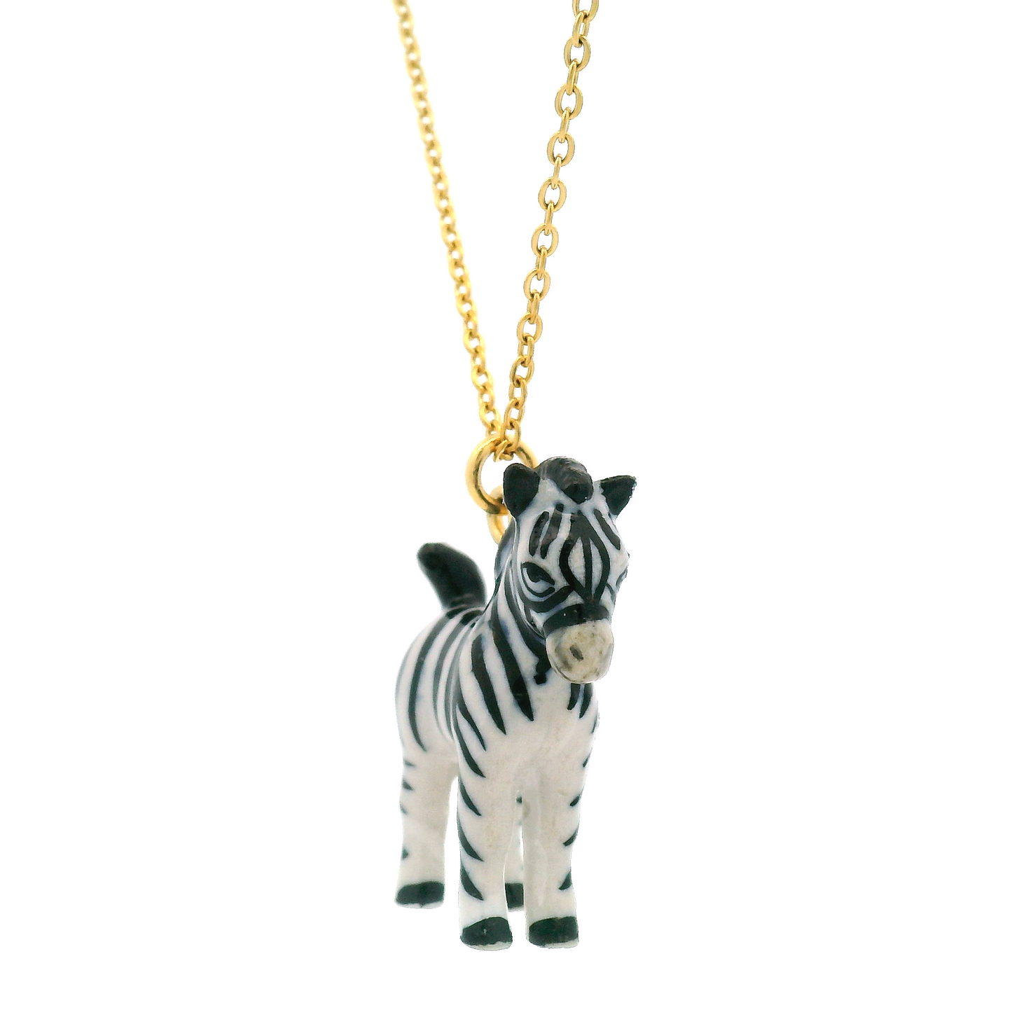 Porcelain Zebra Pendant