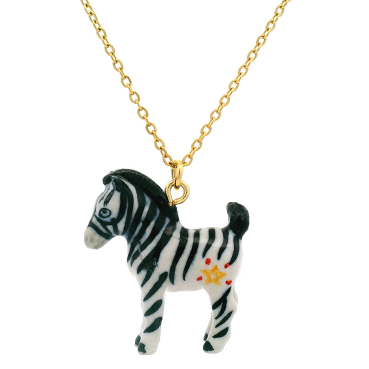 Porcelain Zebra Pendant