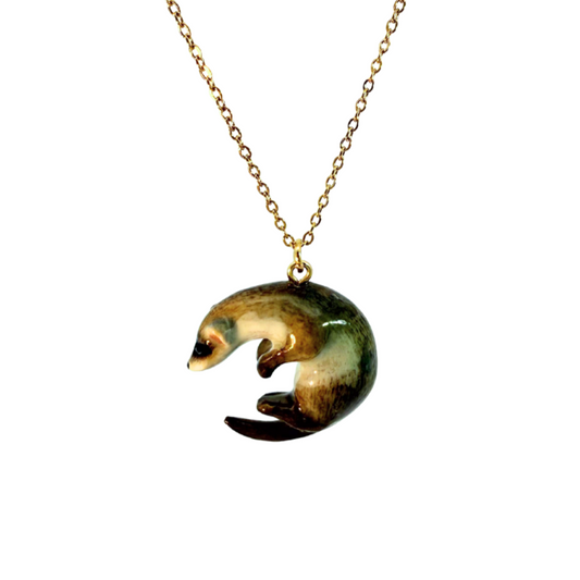 Porcelain Ferret Pendant