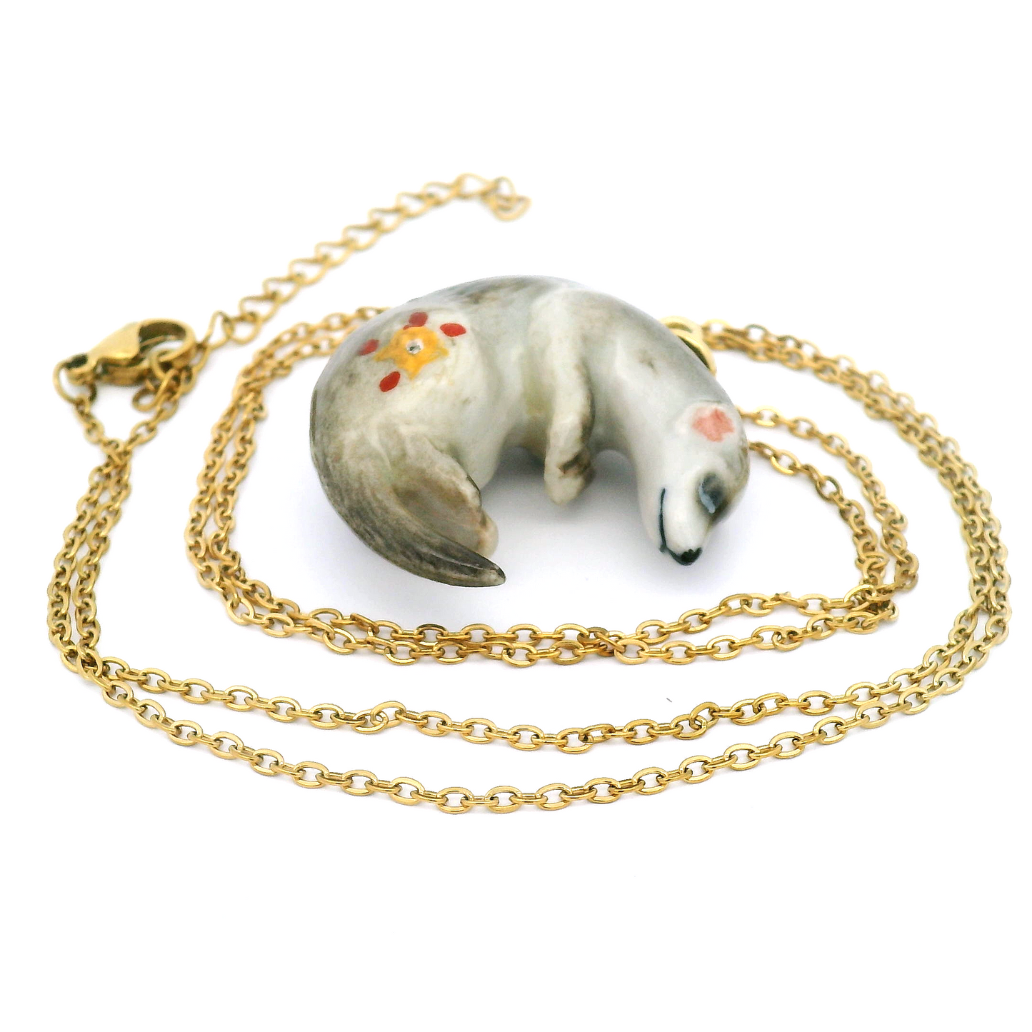Porcelain Ferret Pendant