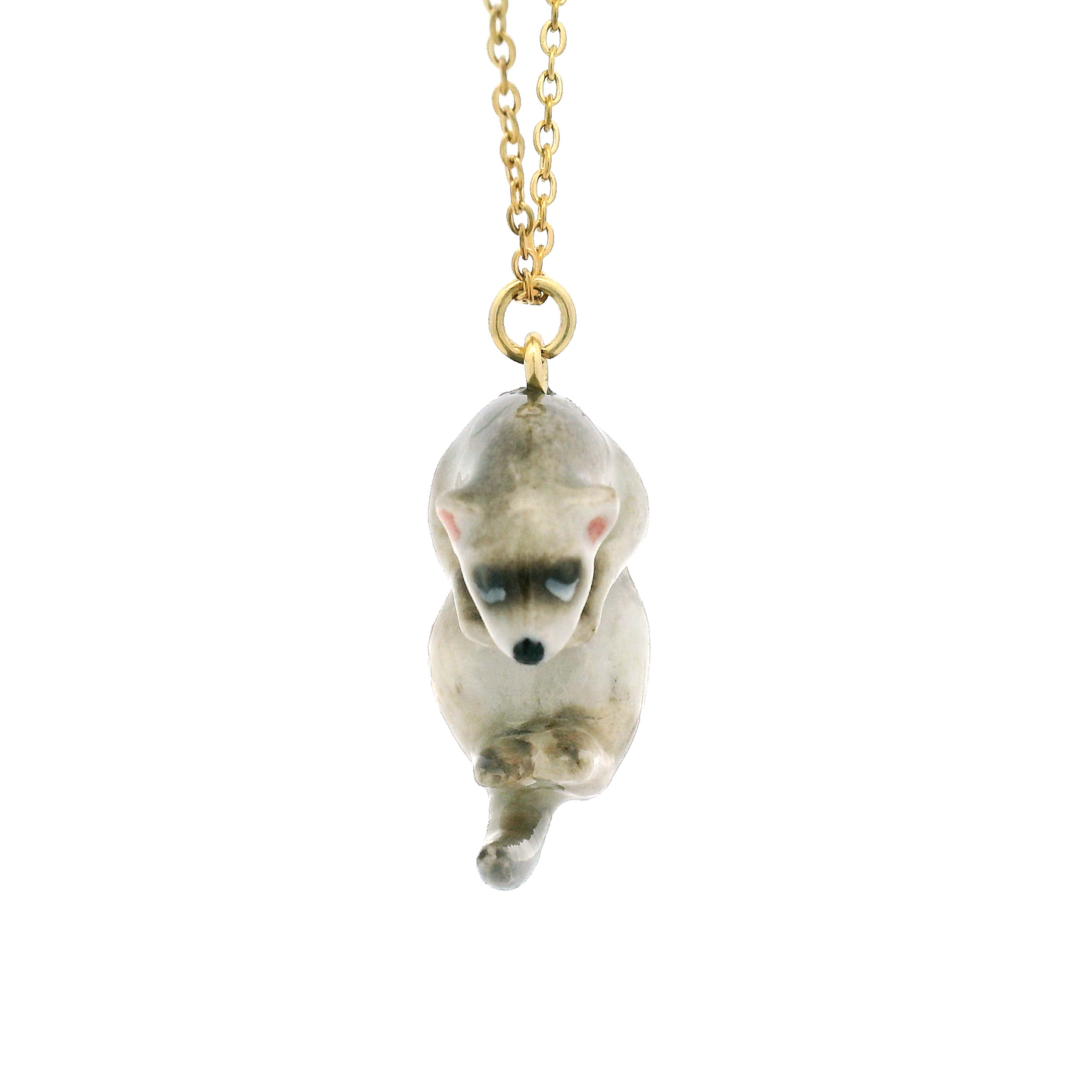 Porcelain Ferret Pendant