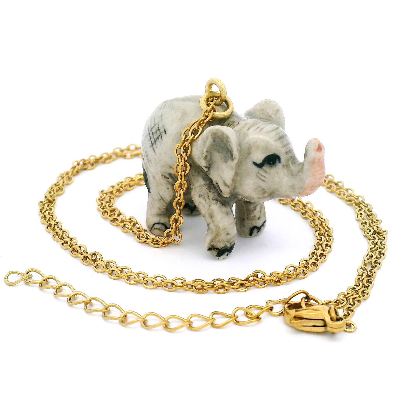 Porcelain Baby Elephant Pendant