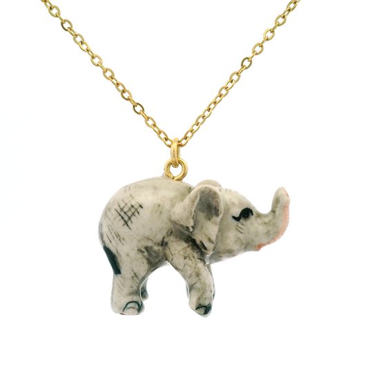 Porcelain Baby Elephant Pendant