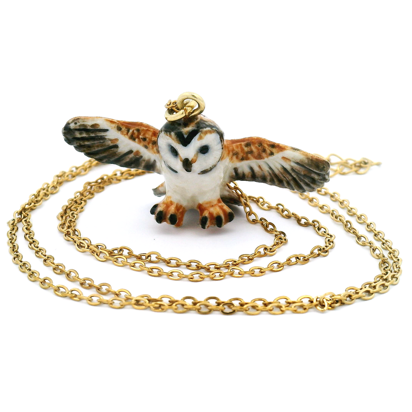 Porcelain Barn Owl Pendant