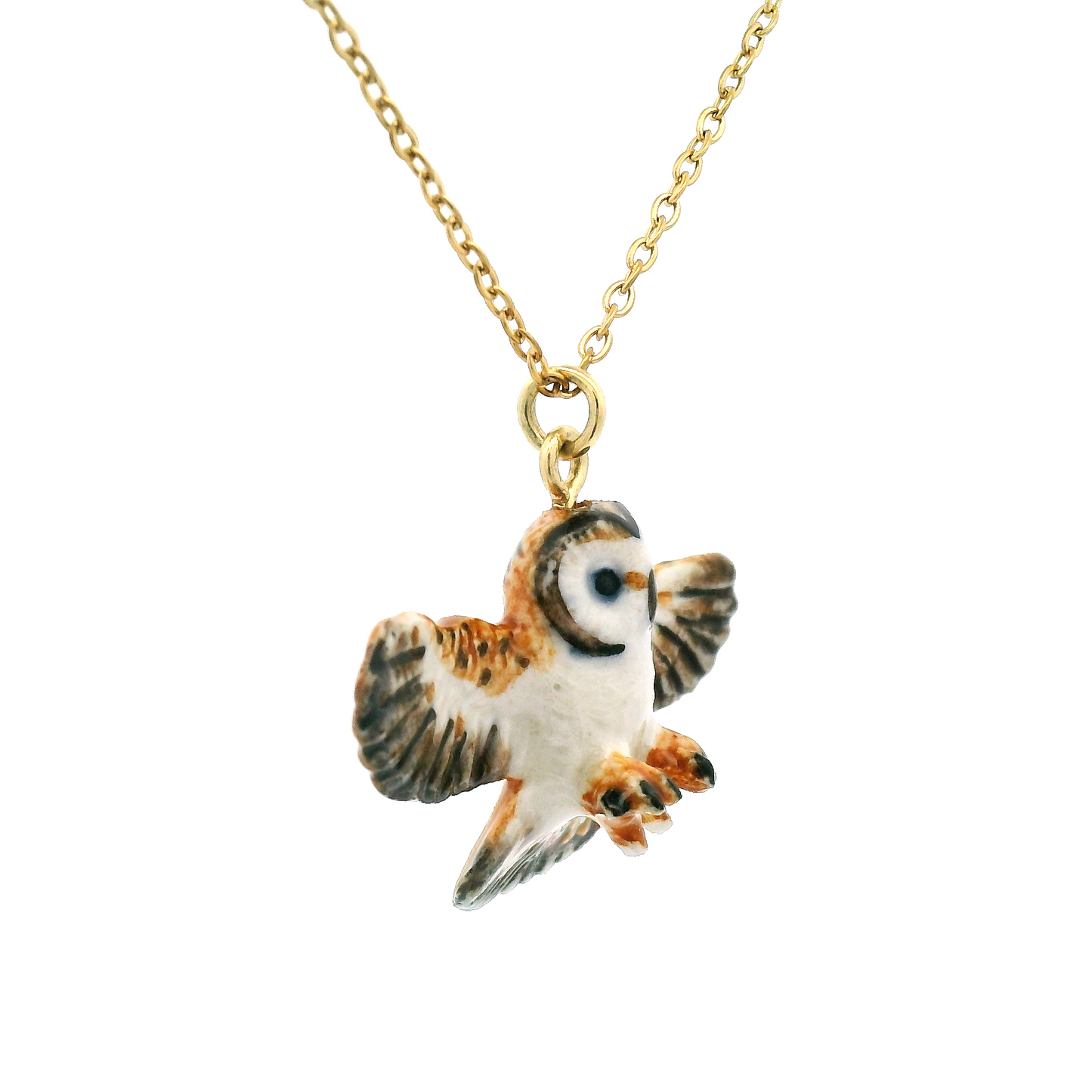 Porcelain Barn Owl Pendant