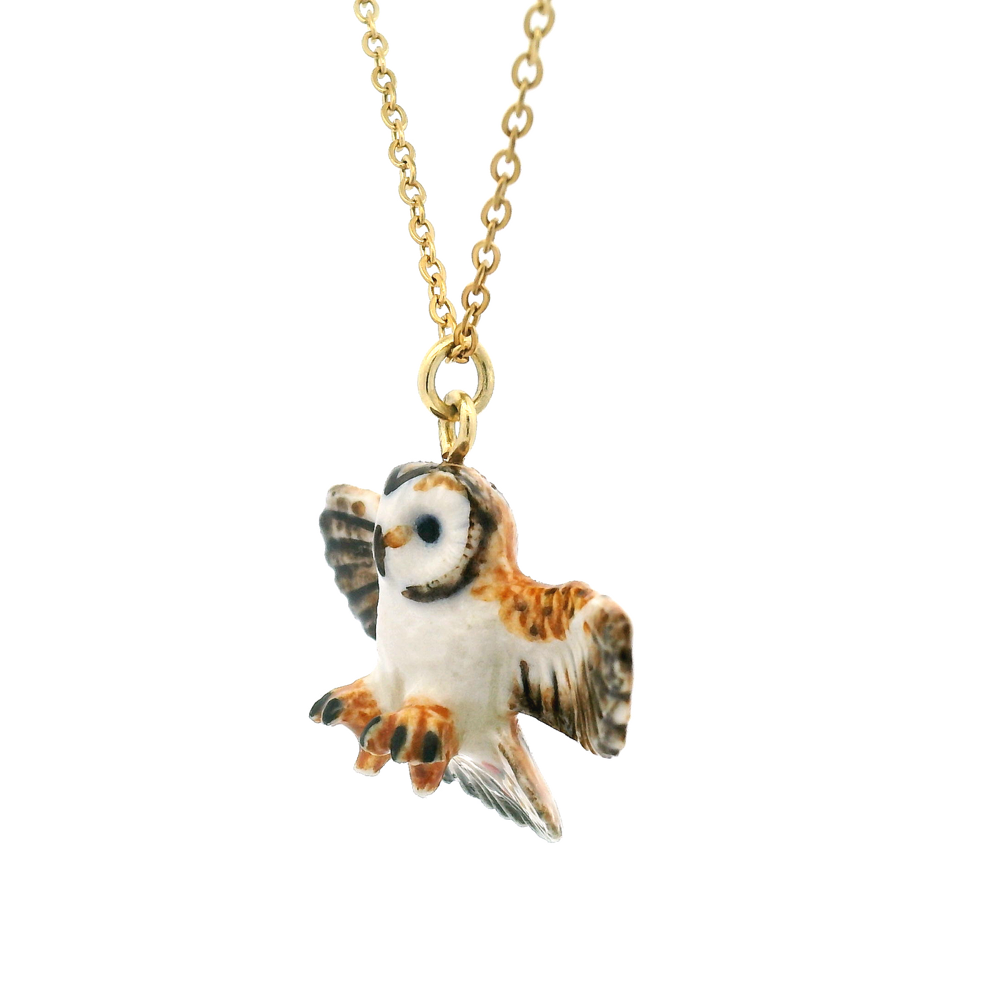 Porcelain Barn Owl Pendant