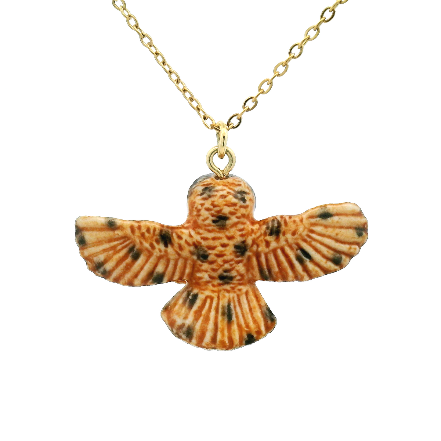Porcelain Barn Owl Pendant