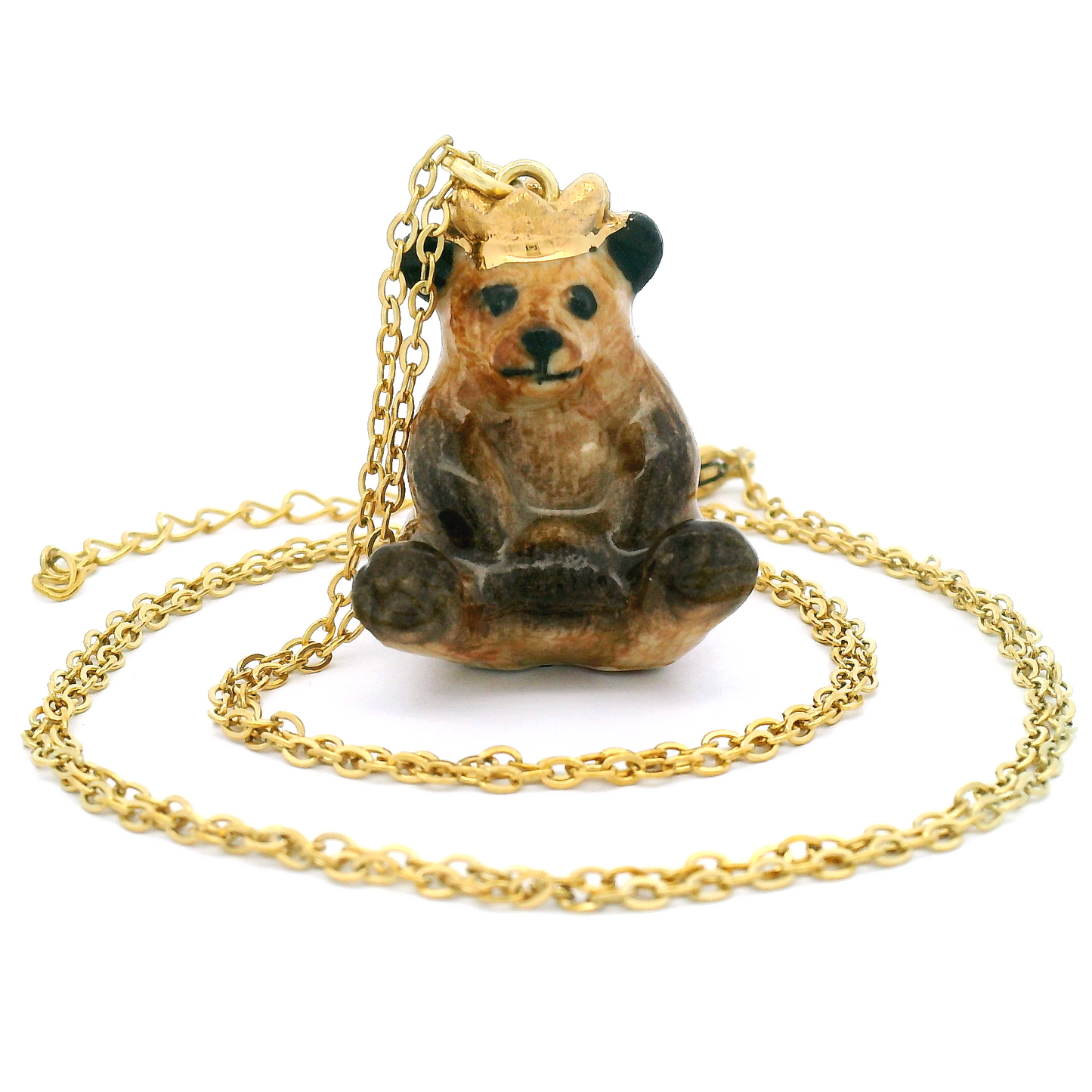 Porcelain Bear King Pendant