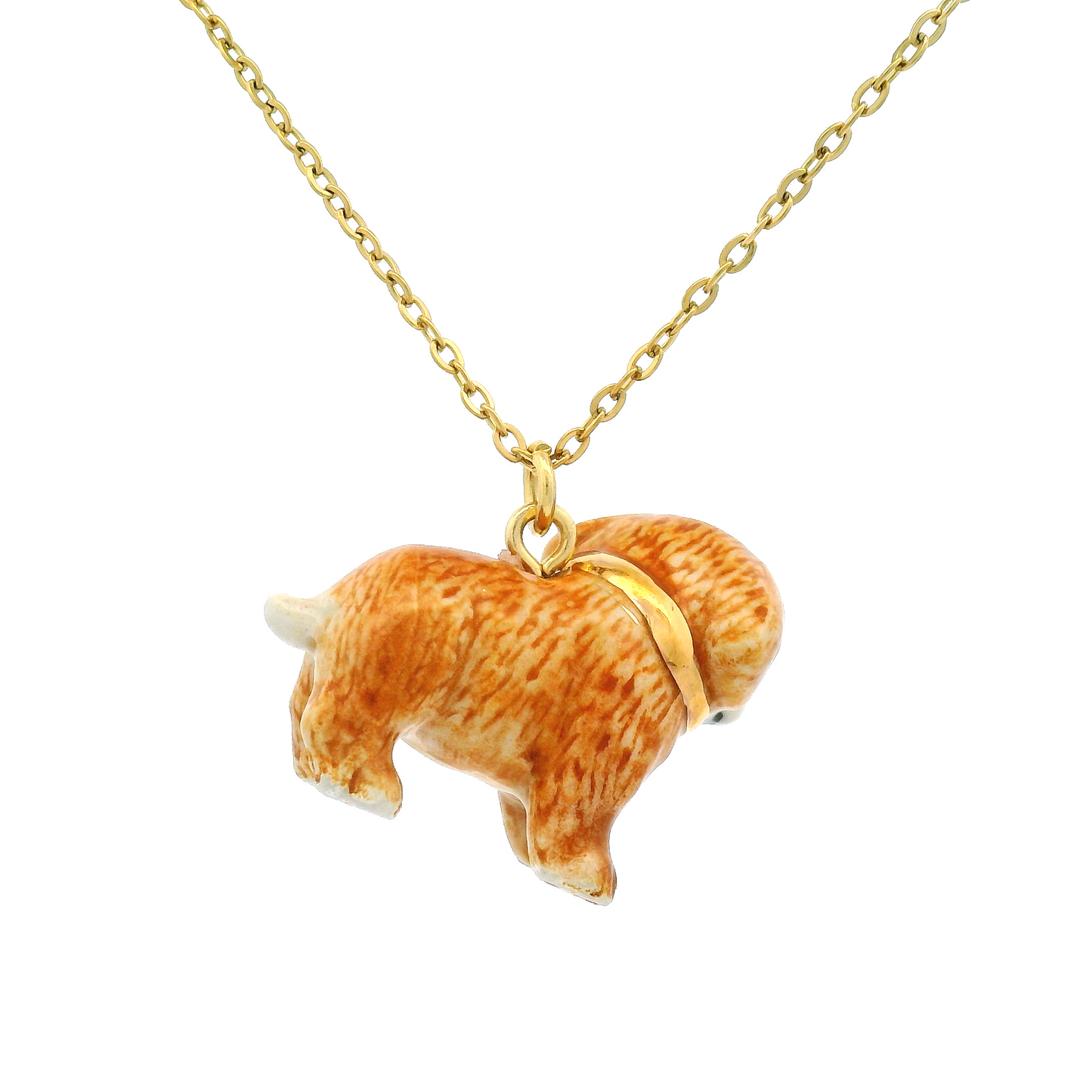 Porcelain Golden Retriever Puppy Pendant