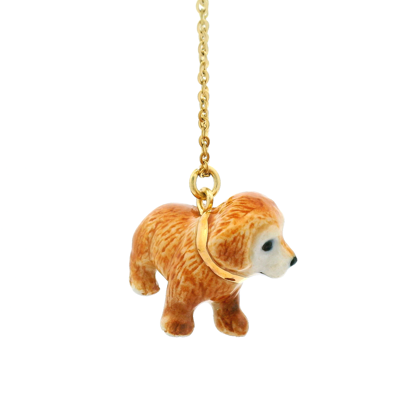 Porcelain Golden Retriever Puppy Pendant