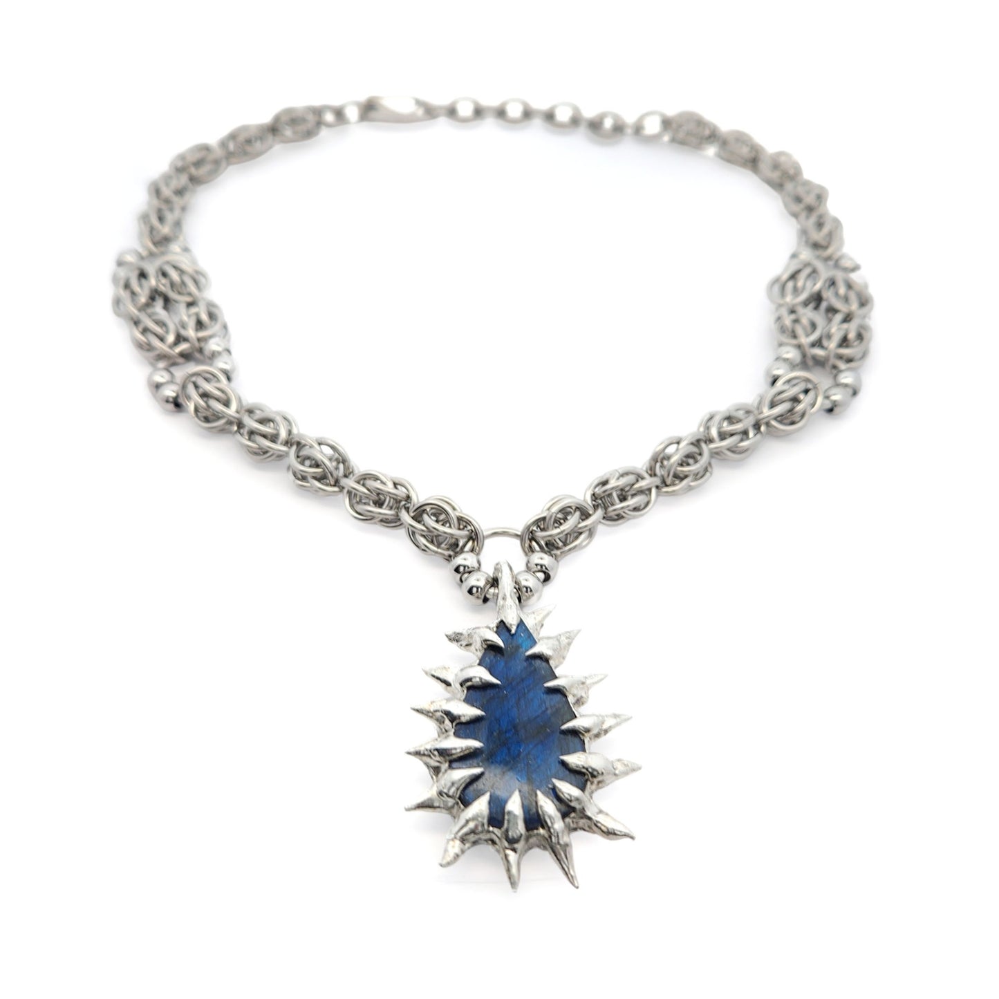 Blue Labradorite Chain-Link Necklace