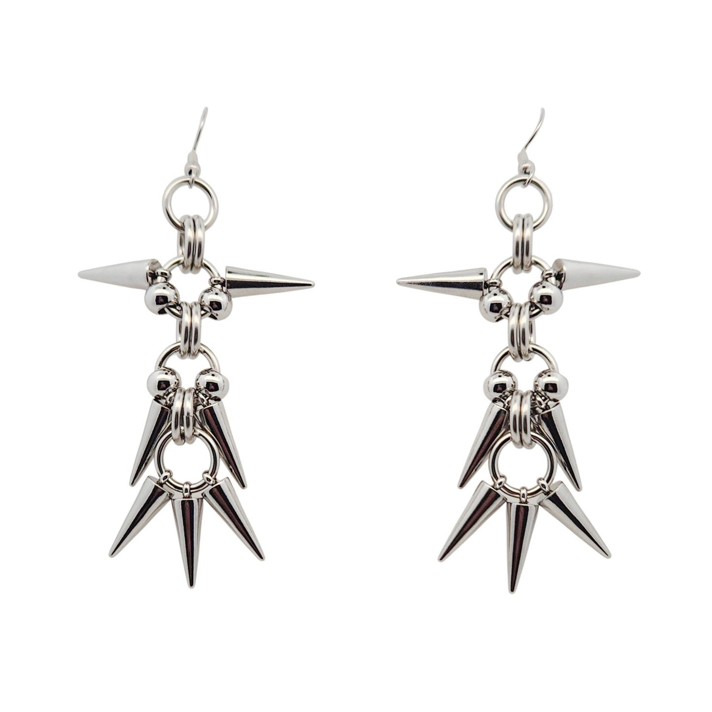 Long Spike Chain Earrings