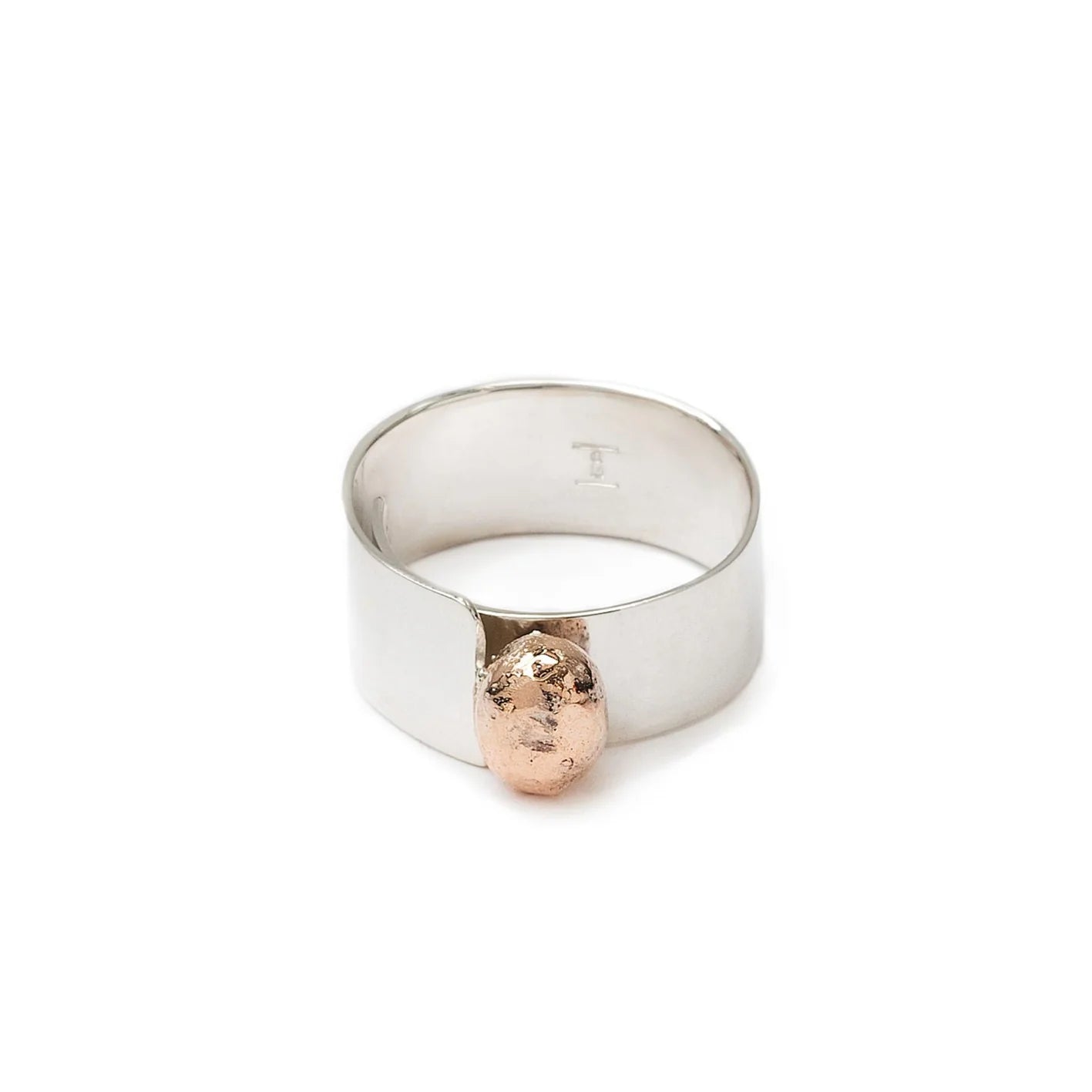 Sterling Silver Copper Bead Ring