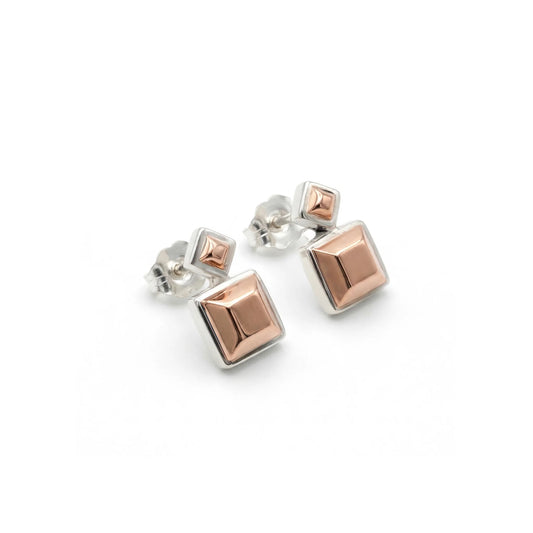Copper Square Stud Earrings