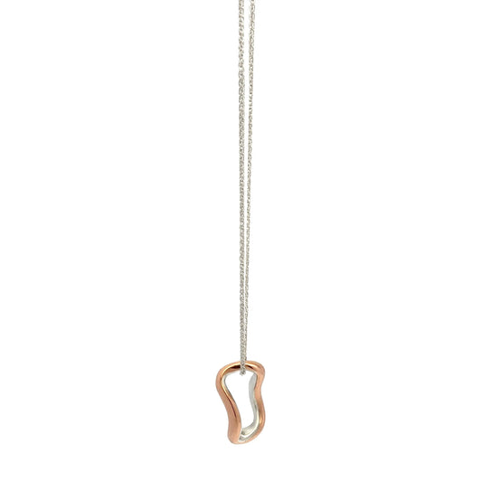 Silver and Copper Curves Pendant