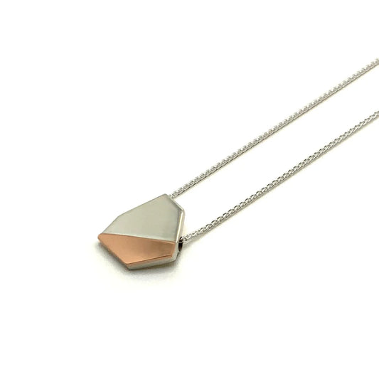 Silver and Copper Geometric Pendant