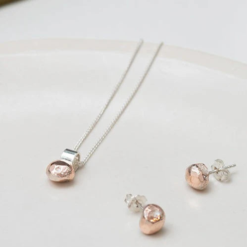 Sterling Silver Copper Ball Necklace